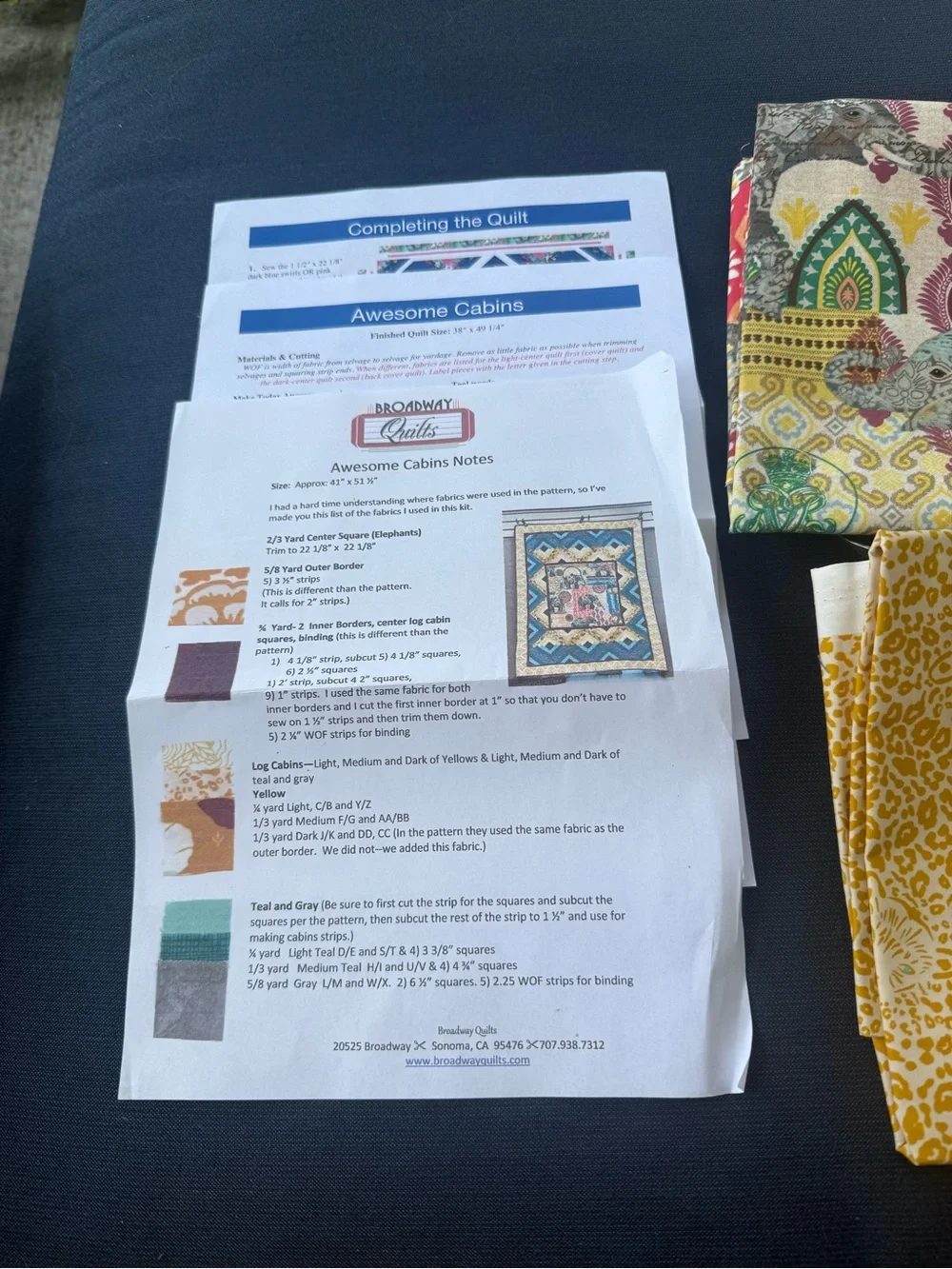 Awesome Cabin Pattern & Quilting Material